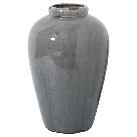 Grey Glazed Tall Vase By Lh Interiors