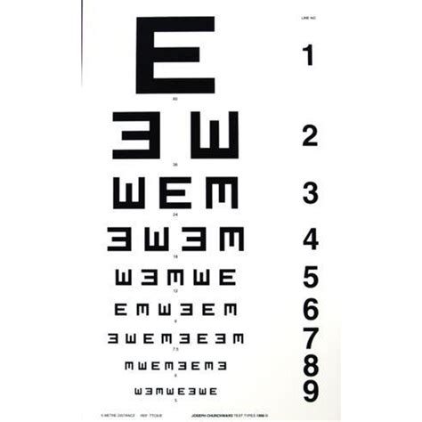 Illiterate E Snellen Notation Eye Chart St John First