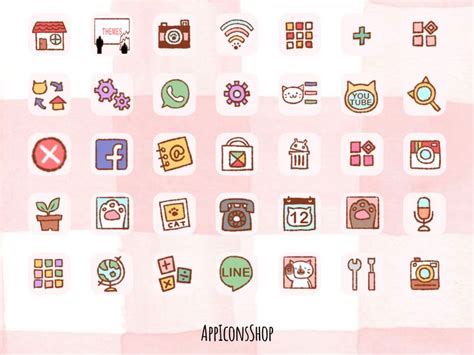 Cute Mochi Peach Cat and Gomi Cat App Icon I Aesthetic iPhone iOS 14 I