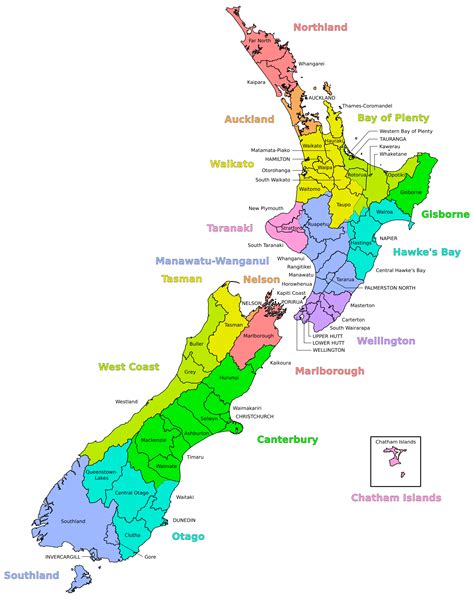 New Zealand Map New Zealand Map Tourist Attractions