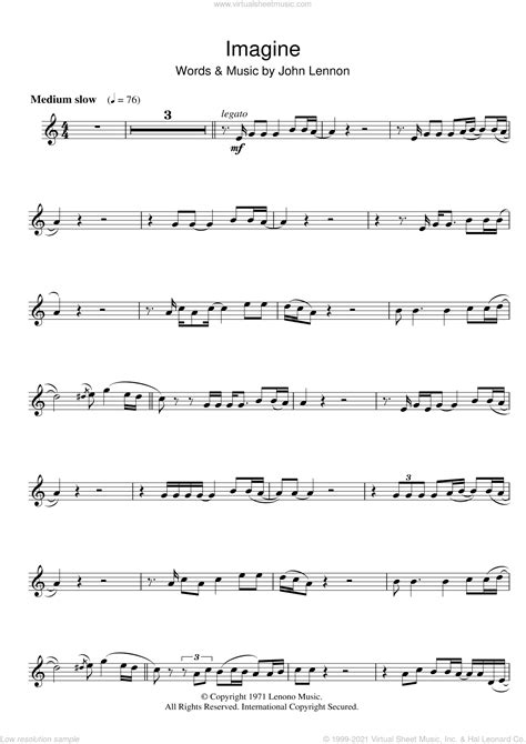 Looking for the web's top flute notes sites? Lennon - Imagine sheet music for flute solo PDF-interactive
