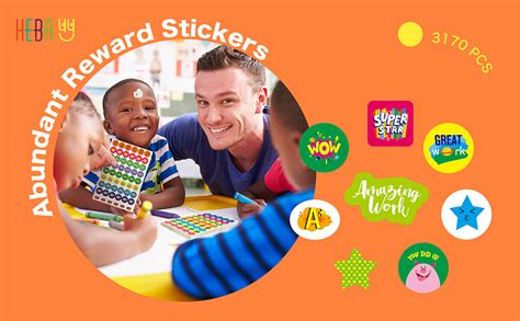 3170 Pcs Teacher Reward Stickers Colorful Incentive Small Stickers For
