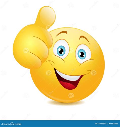 Emoticon Showing Thumb Up Stock Vector Illustration Of Mark 37031591
