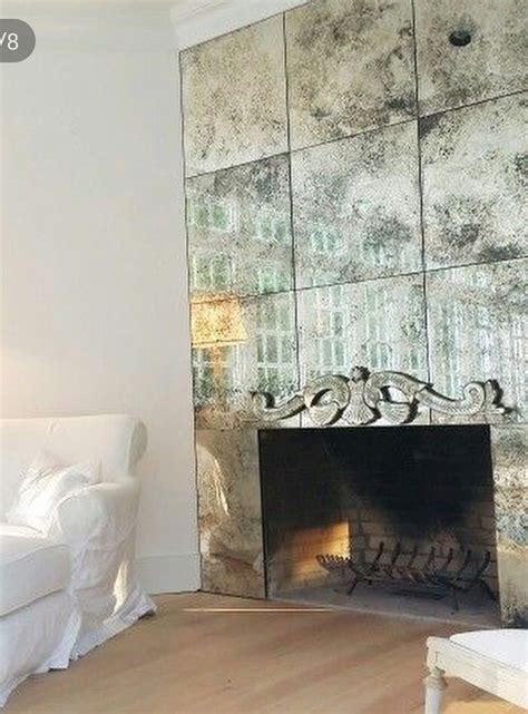 Pin By Sophia Milburn On Outdoor Bar Antique Mirror Tiles Fireplace