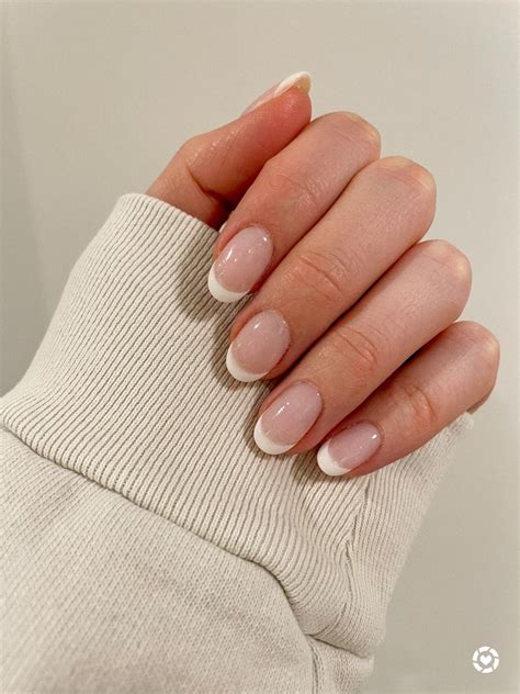 French Dip Powder Manicure In 2021 Powder Manicure Oval Nails French