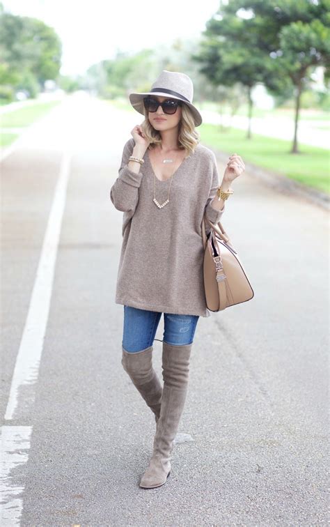 Oversized Sweater And Over The Knee Boots Over The Knee Boot Outfit