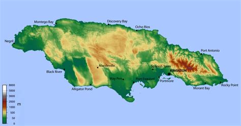 Map Of Jamaica Topographic Map Online Maps And