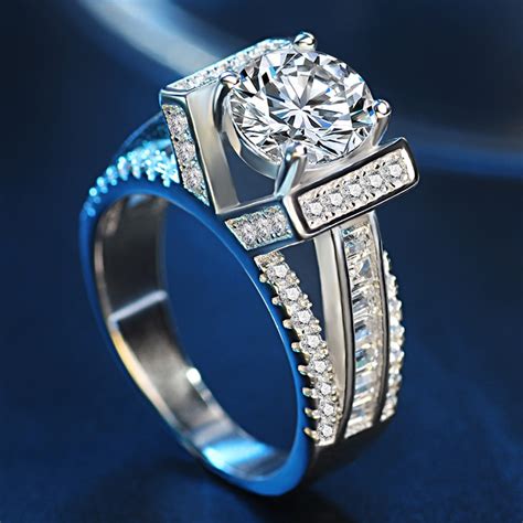 Silver Finger Ring Cubic Zirconia Engagement Fashion Wedding Rings For