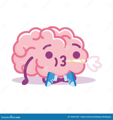 Isolated Brain Whistle Emoji Stock Vector Illustration Of Emoticon