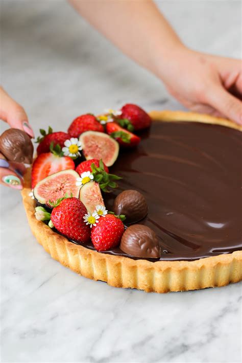 Chocolate Ganache Tart With Hazelnuts Baked