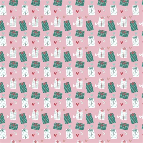 Pink Christmas Digital Papers Xmas Wrapping Paper Presents Etsy