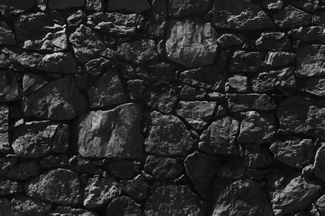 Free Photo Dark Gray Big Stone Wall Texture