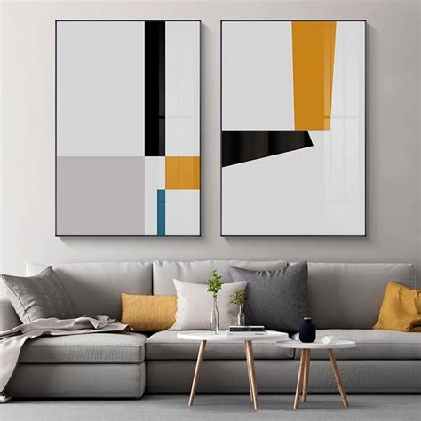 Minimalist Geometric Abstract Wall Art Modern Scandinavian Canvas