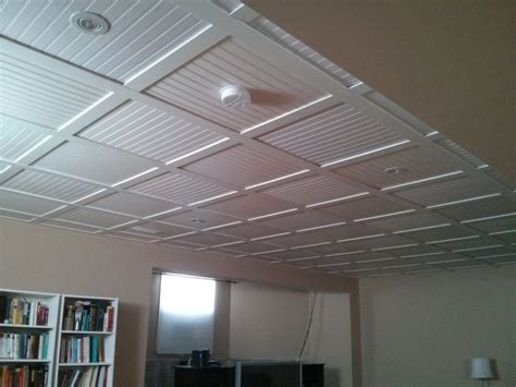 Give your basement a lift by replacing the drop ceiling with a diy beadboard ceiling. Embassy Suspended Ceiling | Drop ceiling tiles, Dropped ...