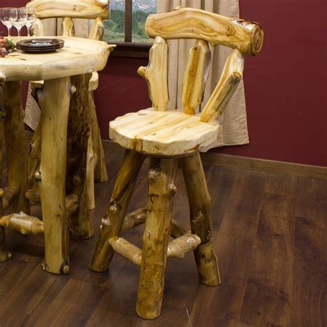 Aspen Lodge Log Bar Stool By Signature Log Furniture Aspen Log Bar