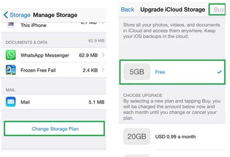 .your icloud storage plan, open the settings app on your ios device → tap icloud → tap storage and then buy more storage → select the plan you want to use → tap buy. How to Upgrade, Downgrade, or Manage iCloud Storage Plans