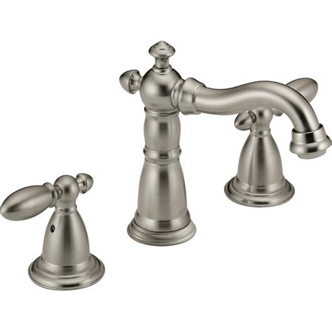 delta victorian two handle widespread lavatory faucet stainless steel the home depot canada