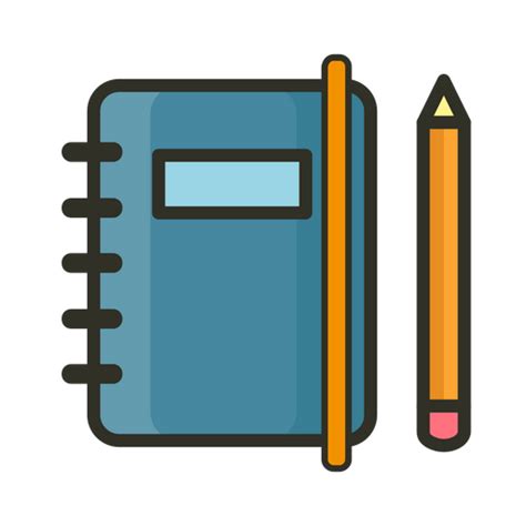 Workbook Icon Download In Colored Outline Style