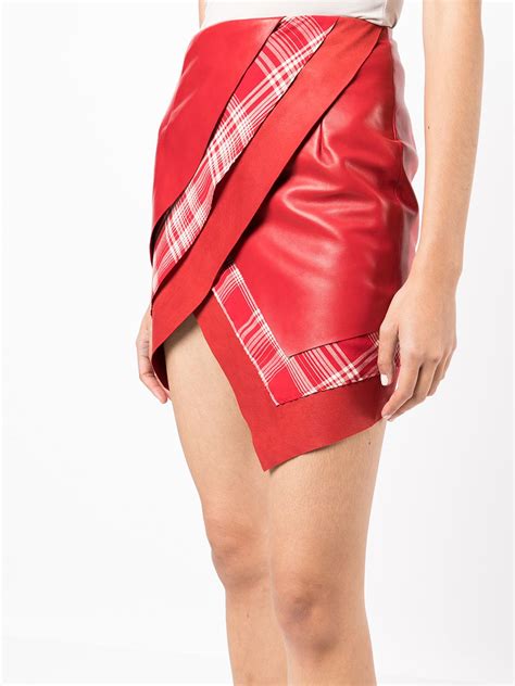 Rta Layered Leather Mini Skirt Farfetch