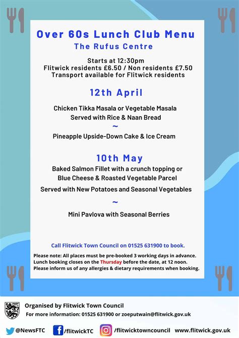 Over 60s Lunch Club Flitwick Town Council