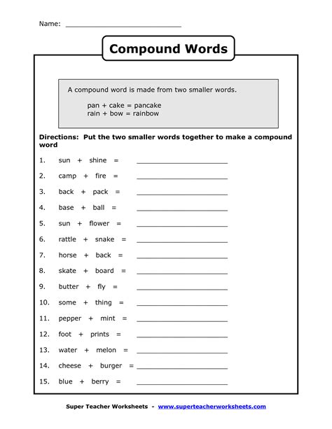 Samacheer kalvi class 2 book information is way higher than the cbse category two information. Worksheets For Compound Words | Compound words worksheets