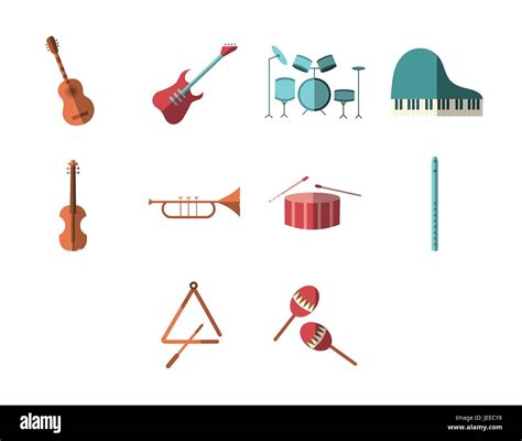 Vector Set Of Musical Instruments Stock Vector Image And Art Alamy