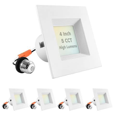 Luxrite 4 Inch Square Led Recessed Can Lights 14w75w 5 Color Options