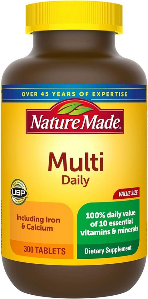 Nature Made Multi Daily Vitamin With Iron And Calcium Value Size 300