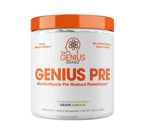 Genius Pre Workout All Natural Nootropic Preworkout Powder And Caffeine