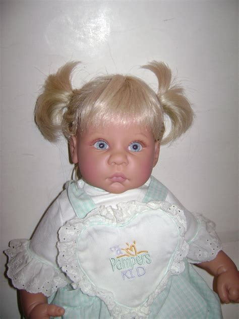 Pampers Kid Blonde Blue Eyes Cloth Vinyl Doll By Reva Schick Lee