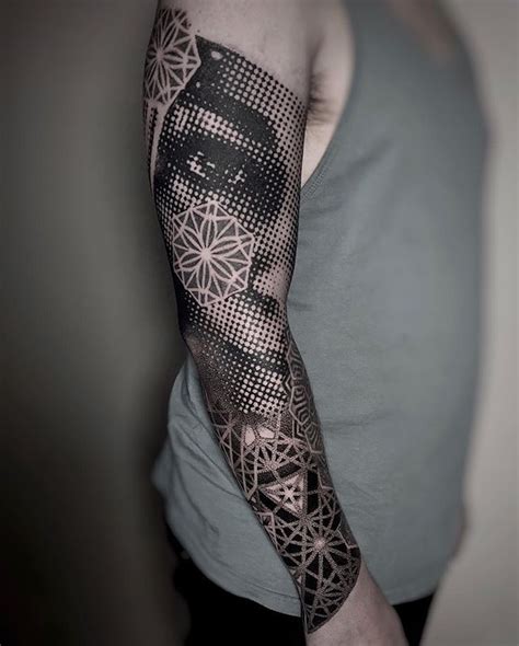 Fantastic Geometric Dotwork Sleeve By Jessi Manchester
