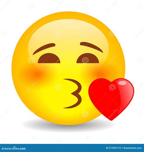 Cute Emoji Sending Kiss Vector Cartoon 271047713