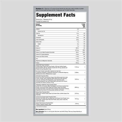 Macro Greens Superfood Powder, 30 oz (850 g) Bottle - Macrolife