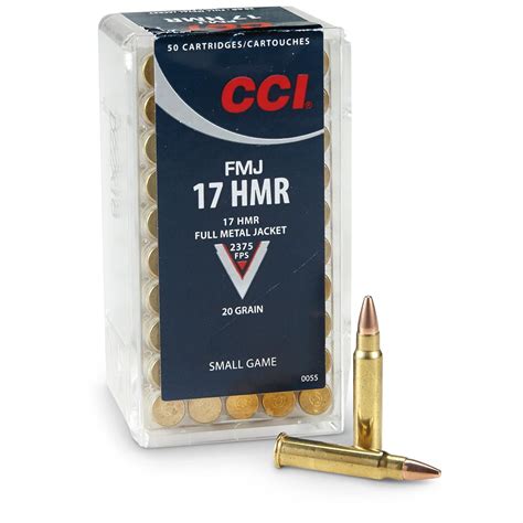 Cci Ammunition 17 Hornady Magnum Rimfire Hmr 20 Grain Full Metal