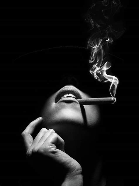 Woman Smoking A Cigar Art Print By Johan Swanepoel