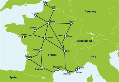Tgv Rail Map Of France Map Of World