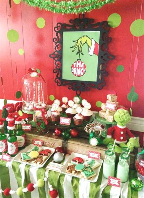 The Grinch Dessert Table See More Party Ideas And
