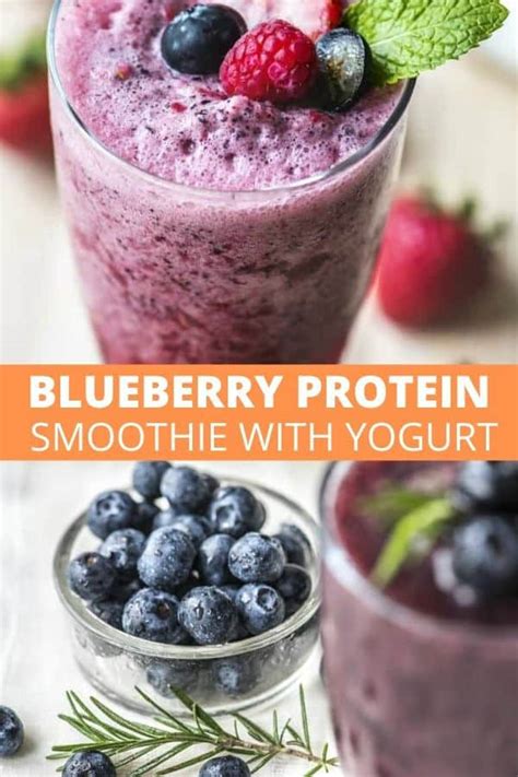 Blueberry Protein Smoothie With Greek Yogurt And Berries
