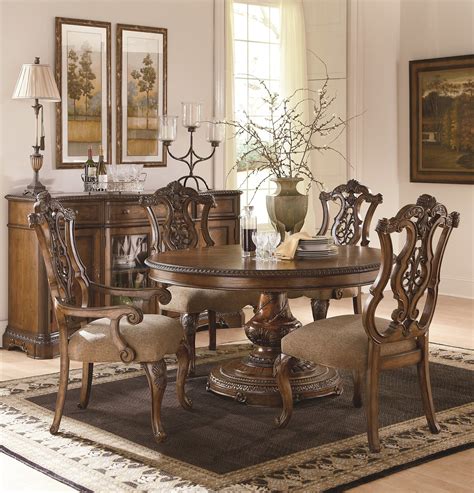 Bring them together with mrp home's selection of comfortable and elegant dining room chairs. The Pemberleigh Round Table Dining Room Collection with ...
