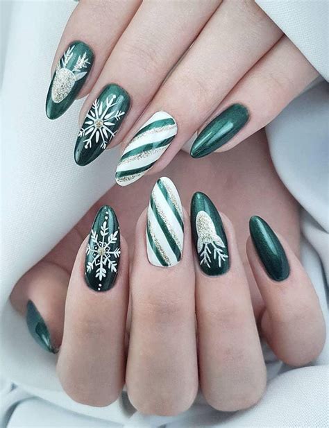 50 Beautiful Snowflake Nail Art Designs For Winter 2020 Almond Nails