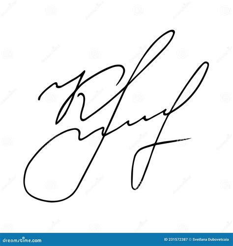 Vector Signature Autograph Hand Drawn Scrawl Signature Handwritten