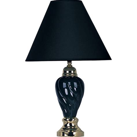 22″ In Black Ceramic Swirl Table Lamp