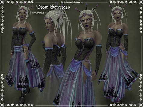 Second Life Marketplace Drow Sorceress Outfit ~purple~ By Caverna Obscura