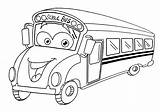 Tayo Coloring Bus Pages Little Cartoon Print sketch template
