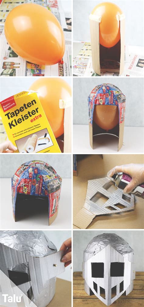 Ritterhelm basteln - Anleitung und kostenlose Vorlage | Ritterhelm