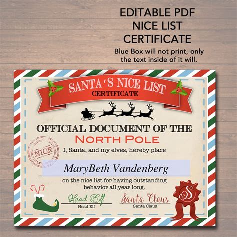 North pole printable nice list certificate :: Nice/Naughty Certificates | TidyLady Printables