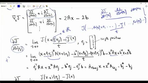 Unconstrained Minimization Of A Quadratic Objective Function Youtube