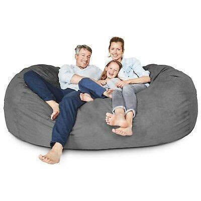 Sew a kids bean bag chair in 30 minutes. XXL Giant Bean Bag 7ft. Lounger Loveseat Sofa Sleeper ...