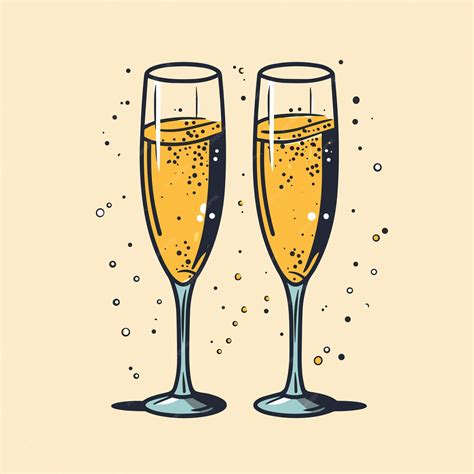 Premium Vector Clink Glasses Champagne Graphic Icon Cheers With Two Champagne Glasses Sign