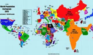 World Map Shows Country Size Based On Population And Not